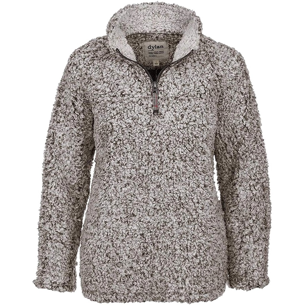 Dylan Charcoal Gray Frosty Tipped Stadium Sherpa Pullover Size Small